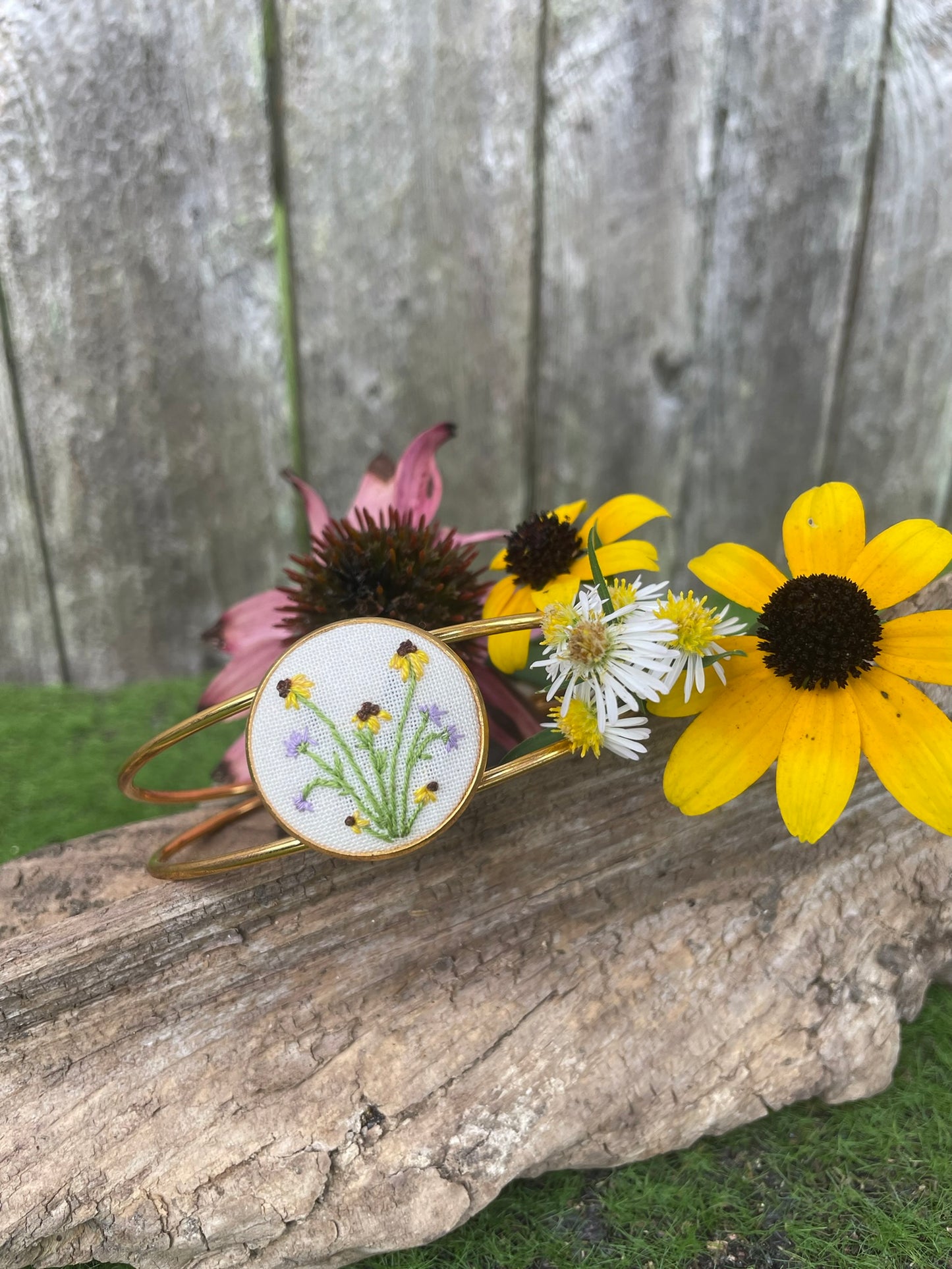 Wisconsin Wildflower Cuff Bracelet