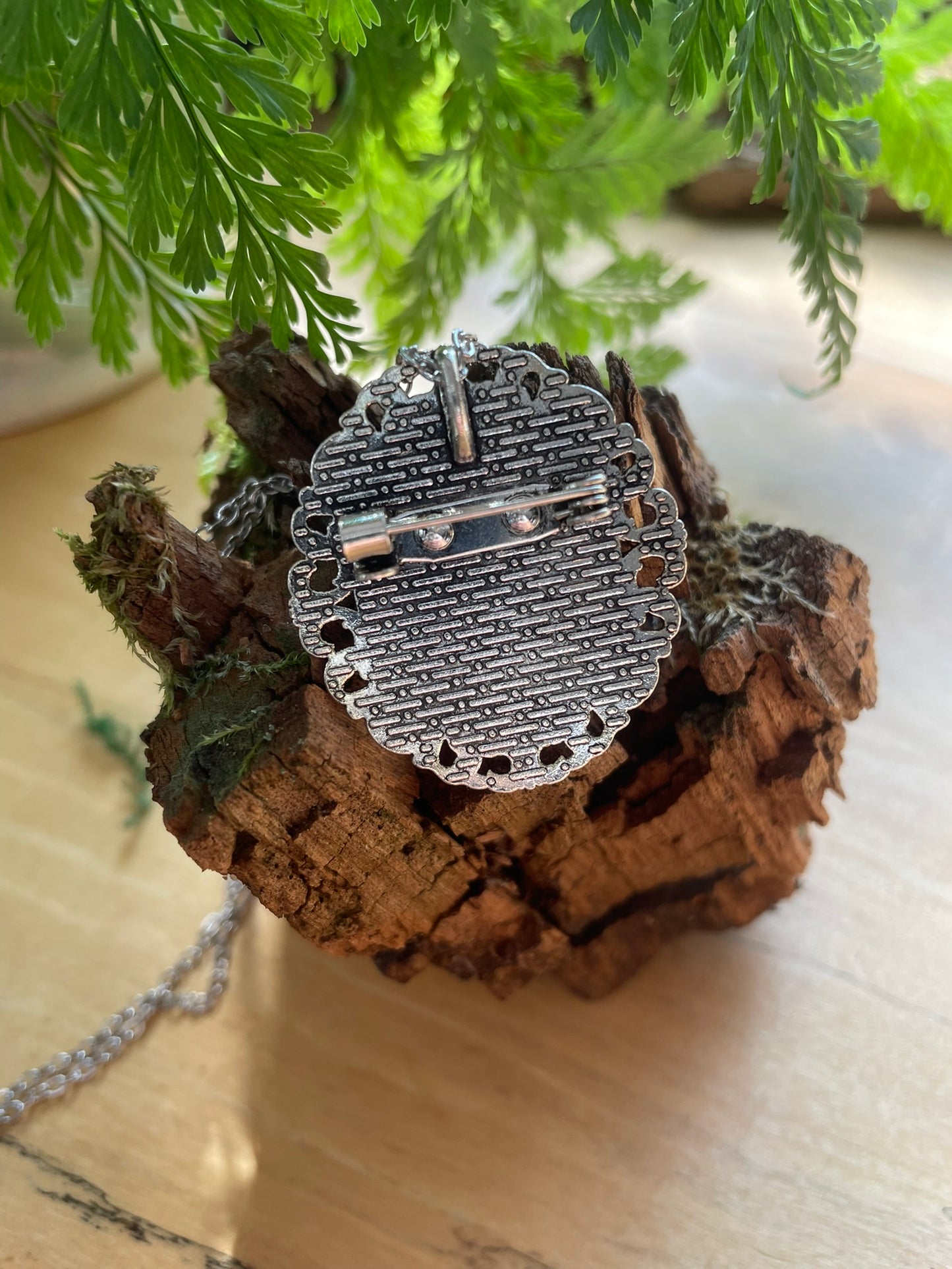 Iridescent Spider Web Pendant