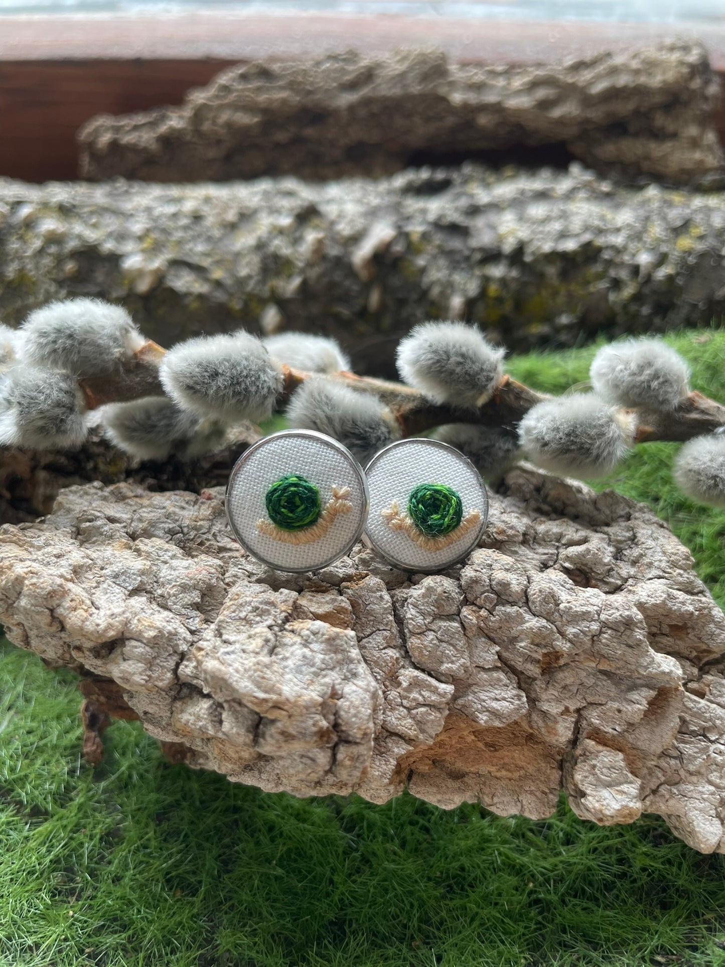 Green Snail Studs