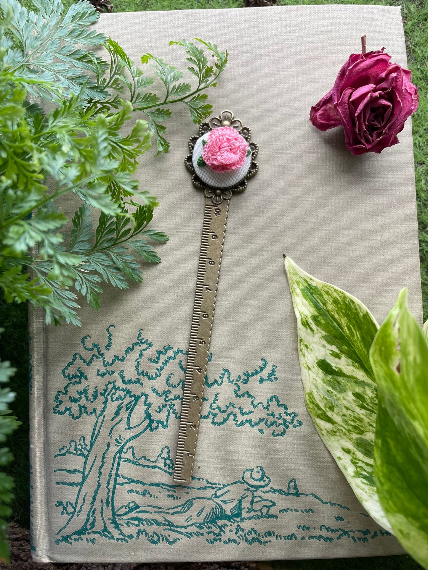 Pink Rose Bookmark