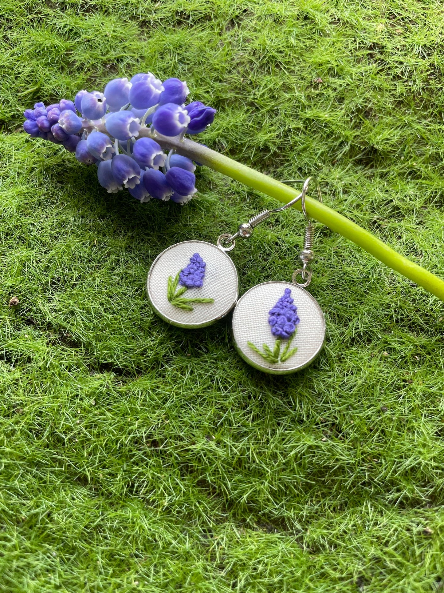 Grape Hyacinth Dangle Earrings