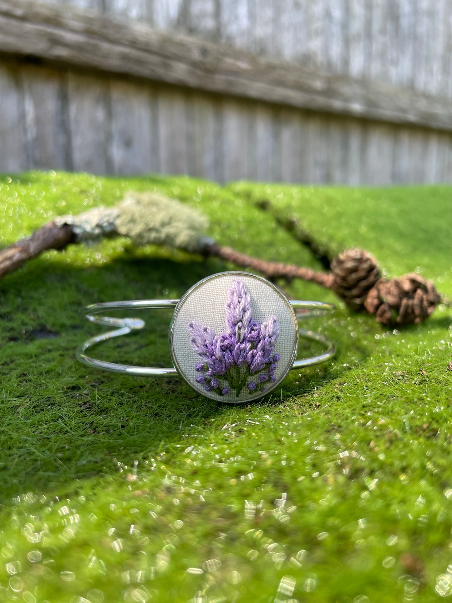 Purple Lupine Cuff Bracelet