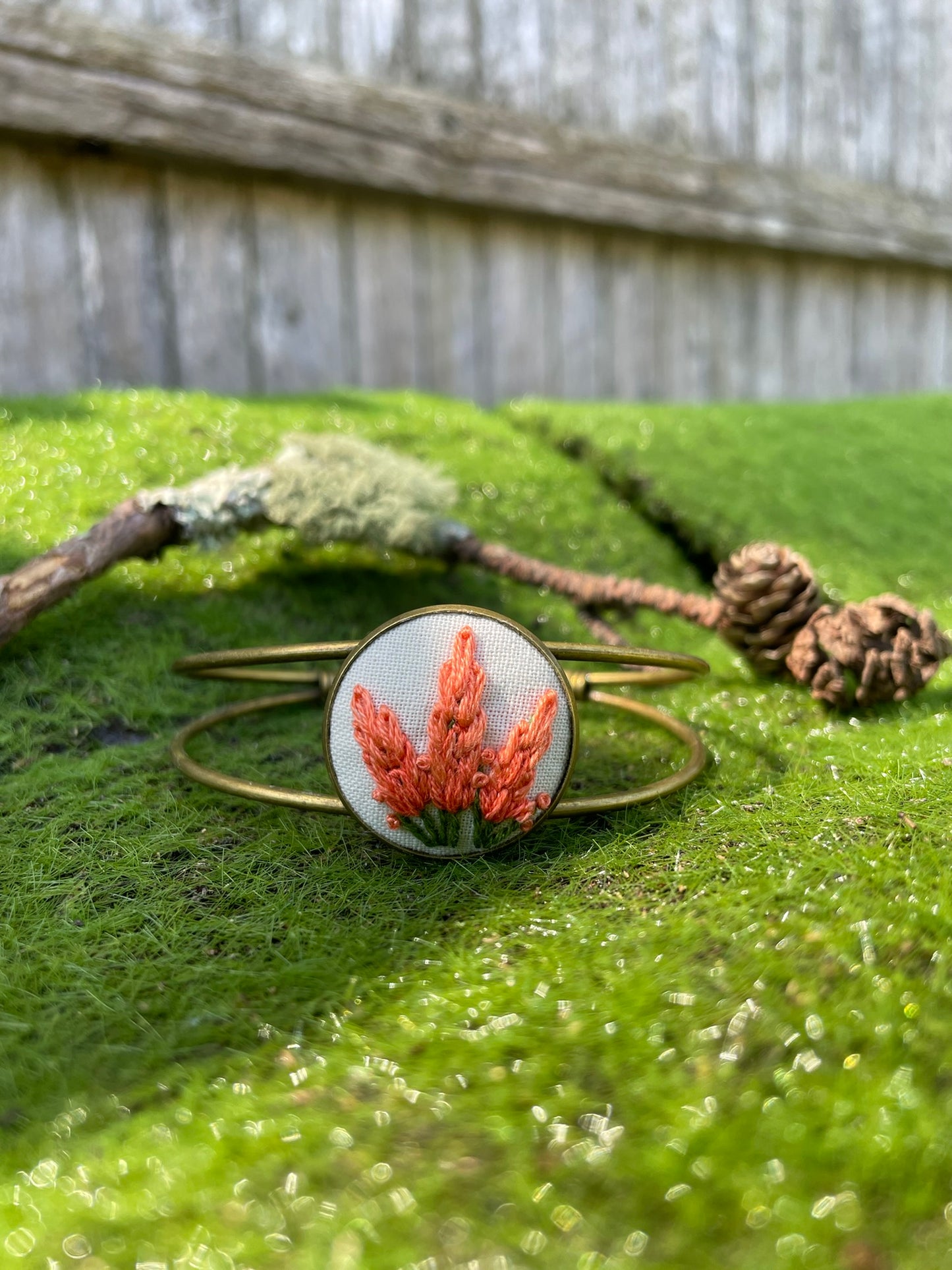 Peach Lupine Cuff Bracelet