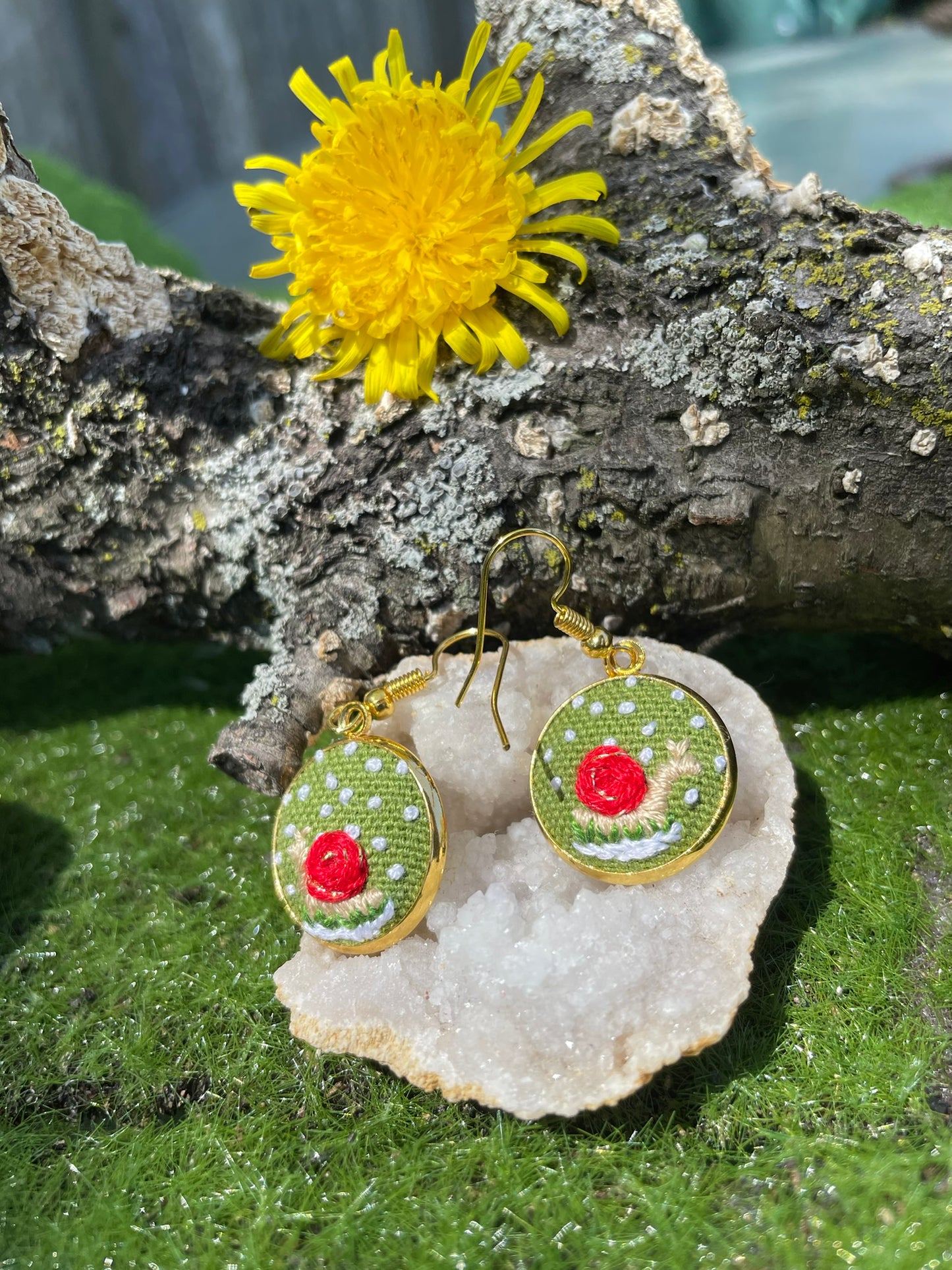 Christmas Snail Earrings
