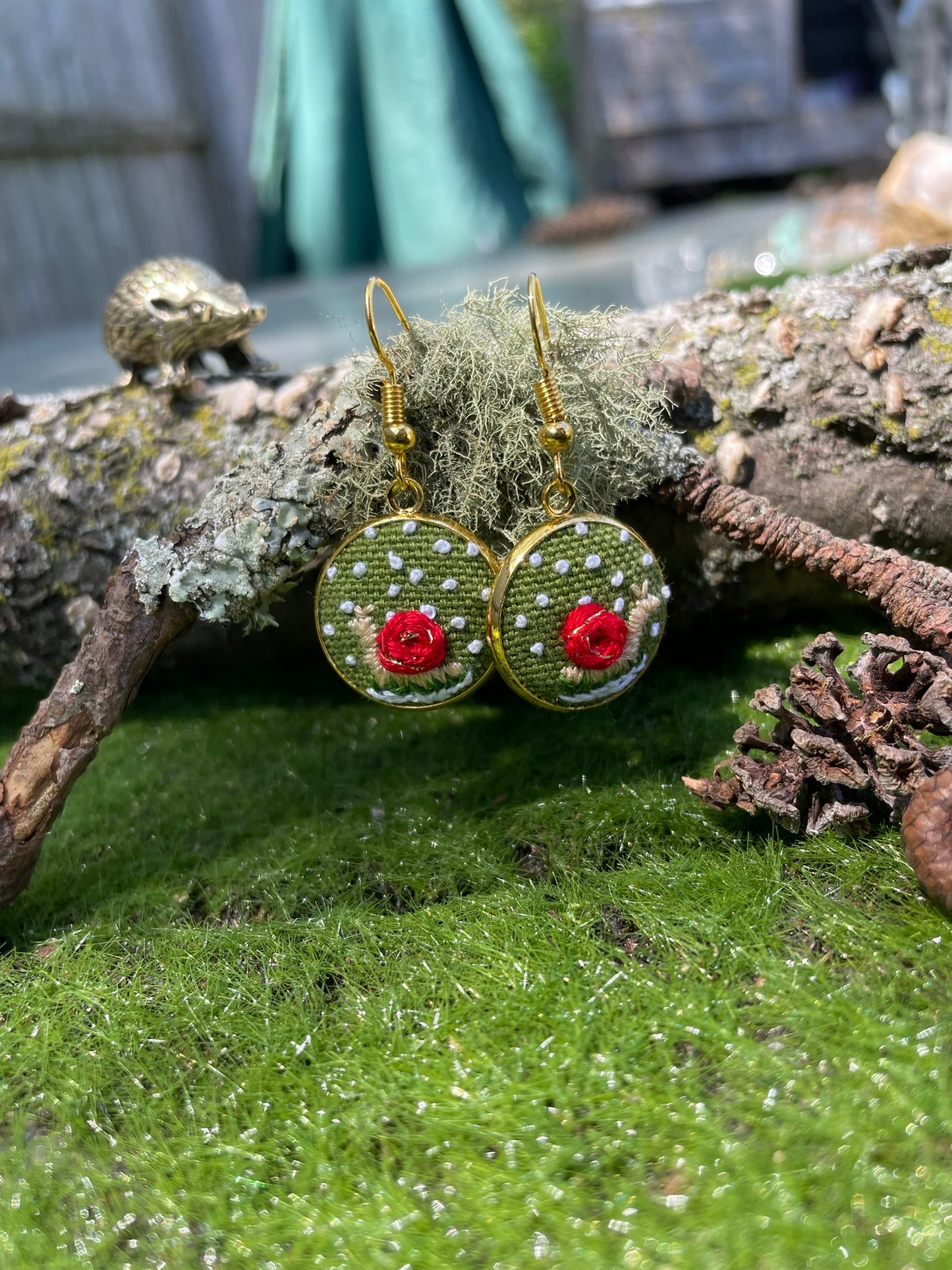Christmas Snail Earrings