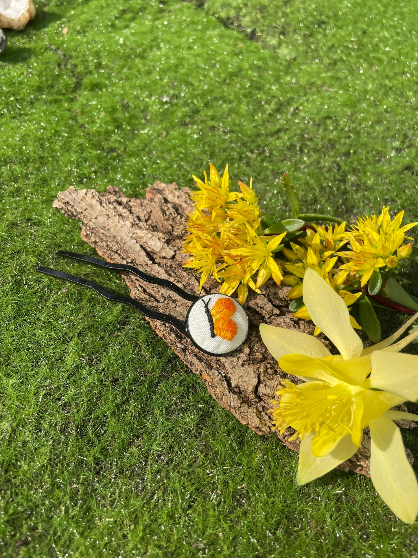 Orange Butterfly Hair Prong