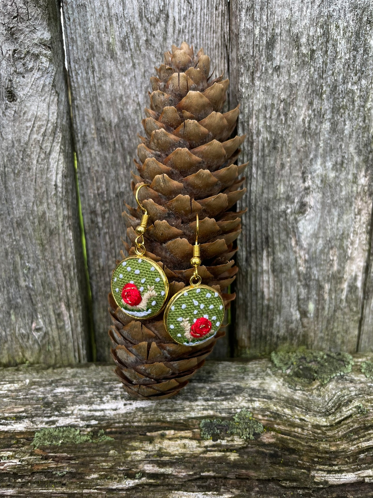 Christmas Snail Earrings
