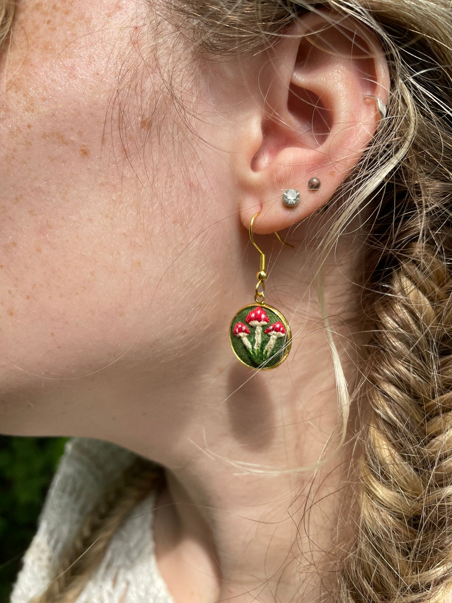 Amanita Mushroom Trio Earrings