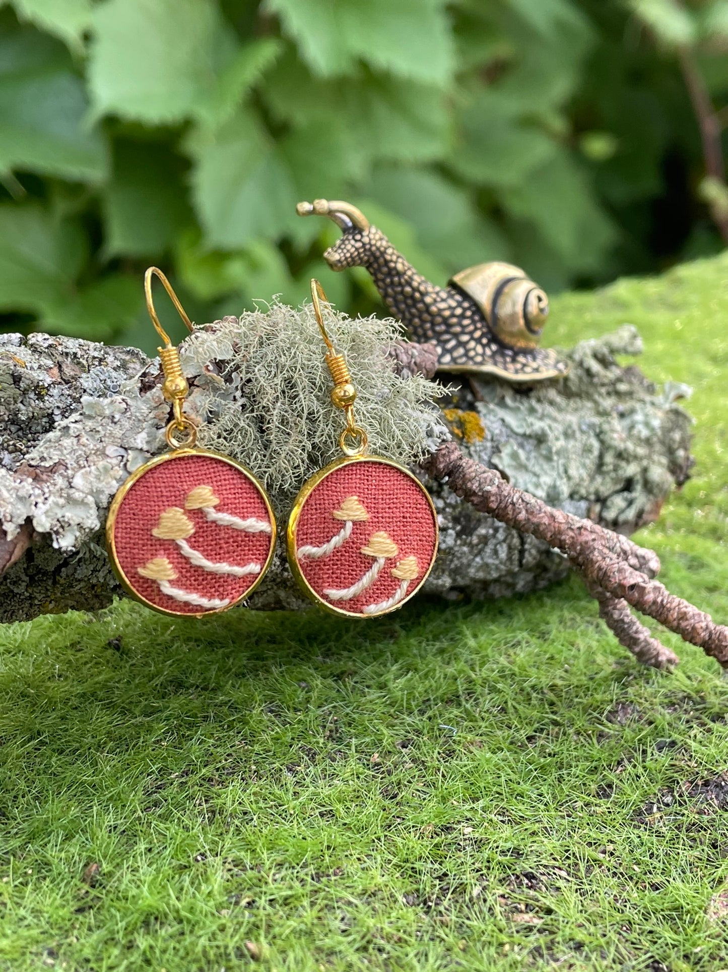Golden Oyster Mushroom Earrings