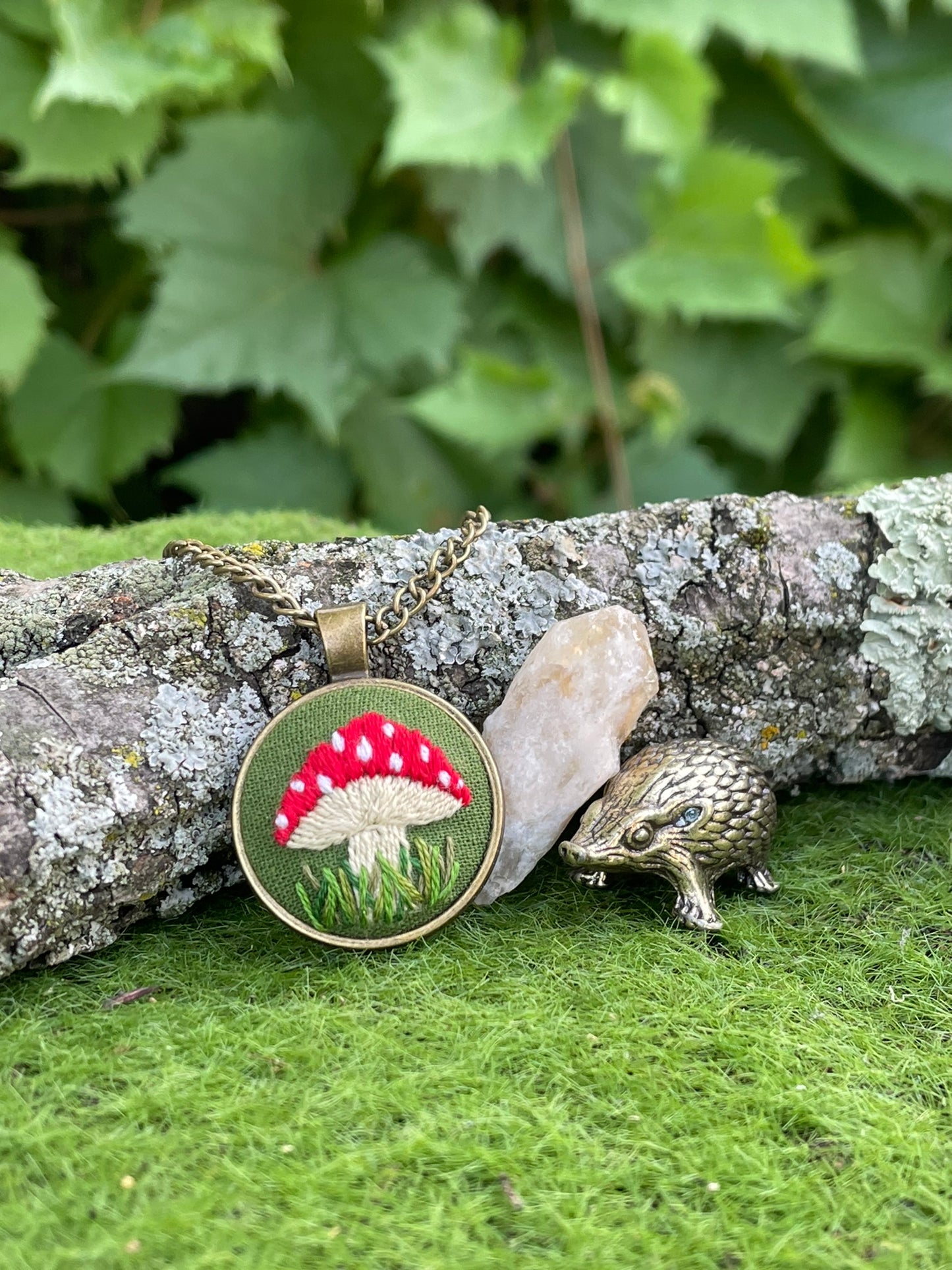 Amanita Mushroom Pendant