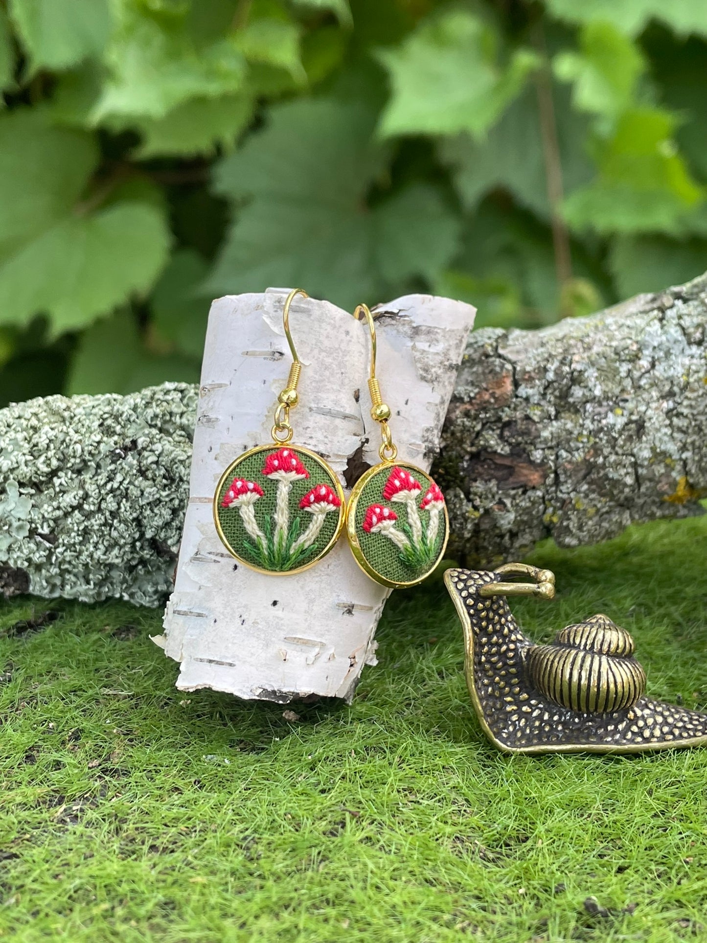Amanita Mushroom Trio Earrings