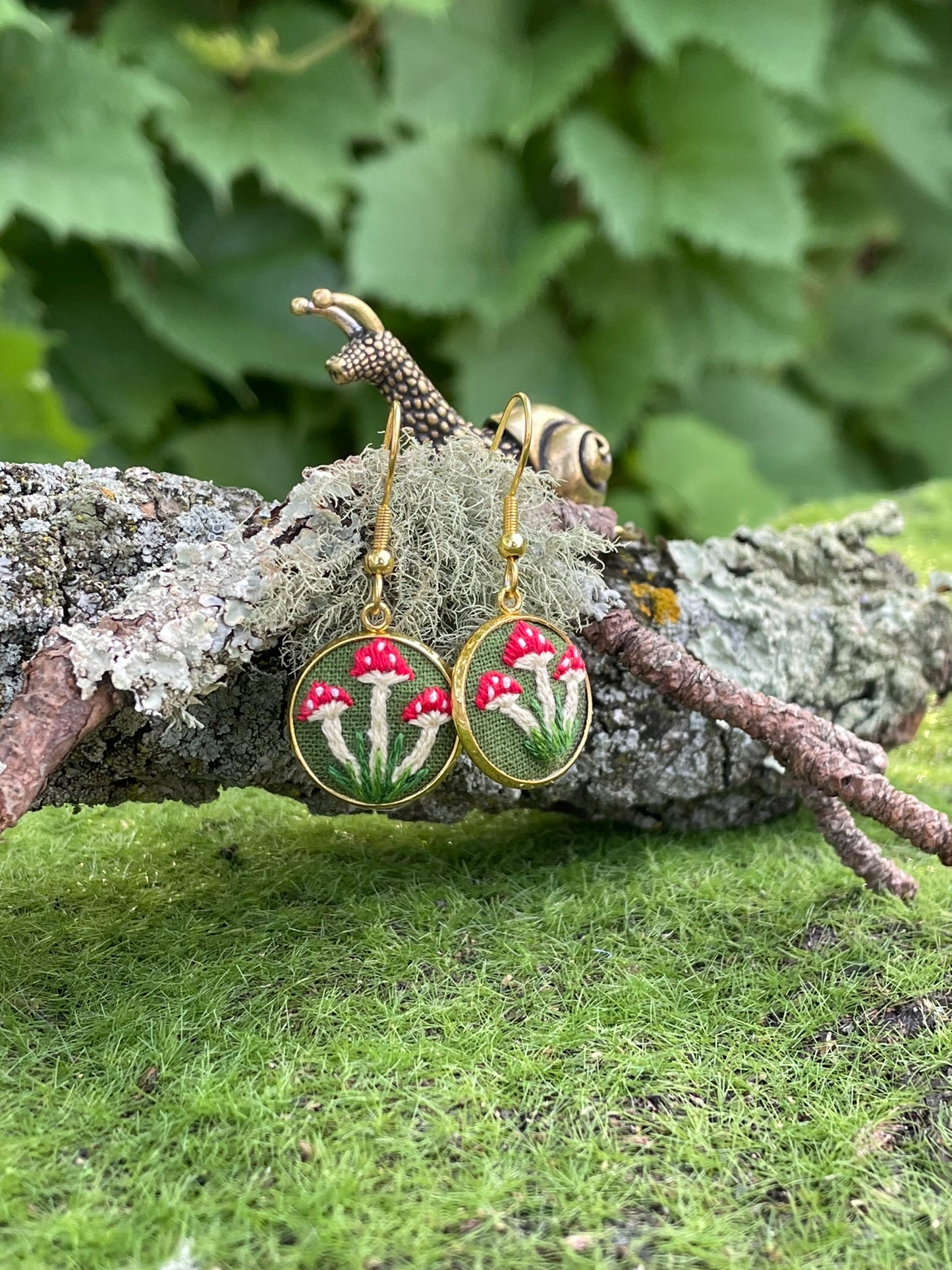 Amanita Mushroom Trio Earrings