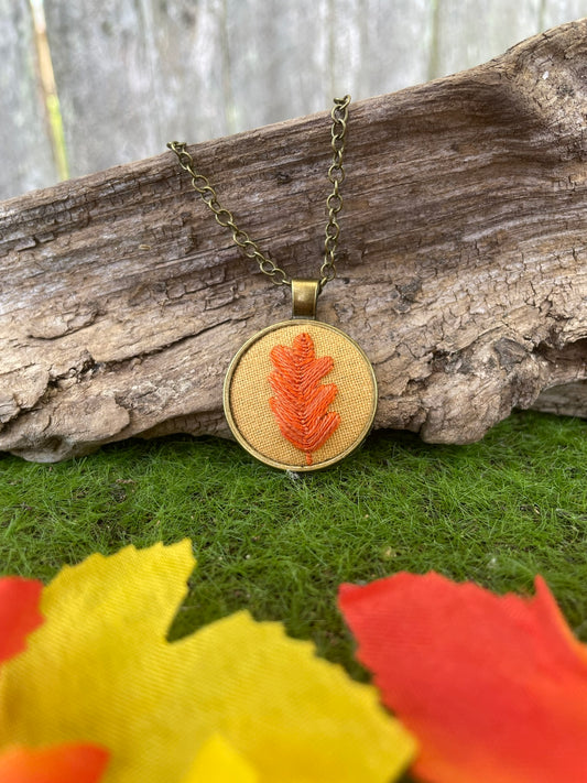 Autumn Oak Leaf Pendant