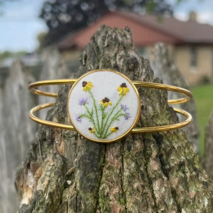 Wisconsin Wildflower Cuff Bracelet