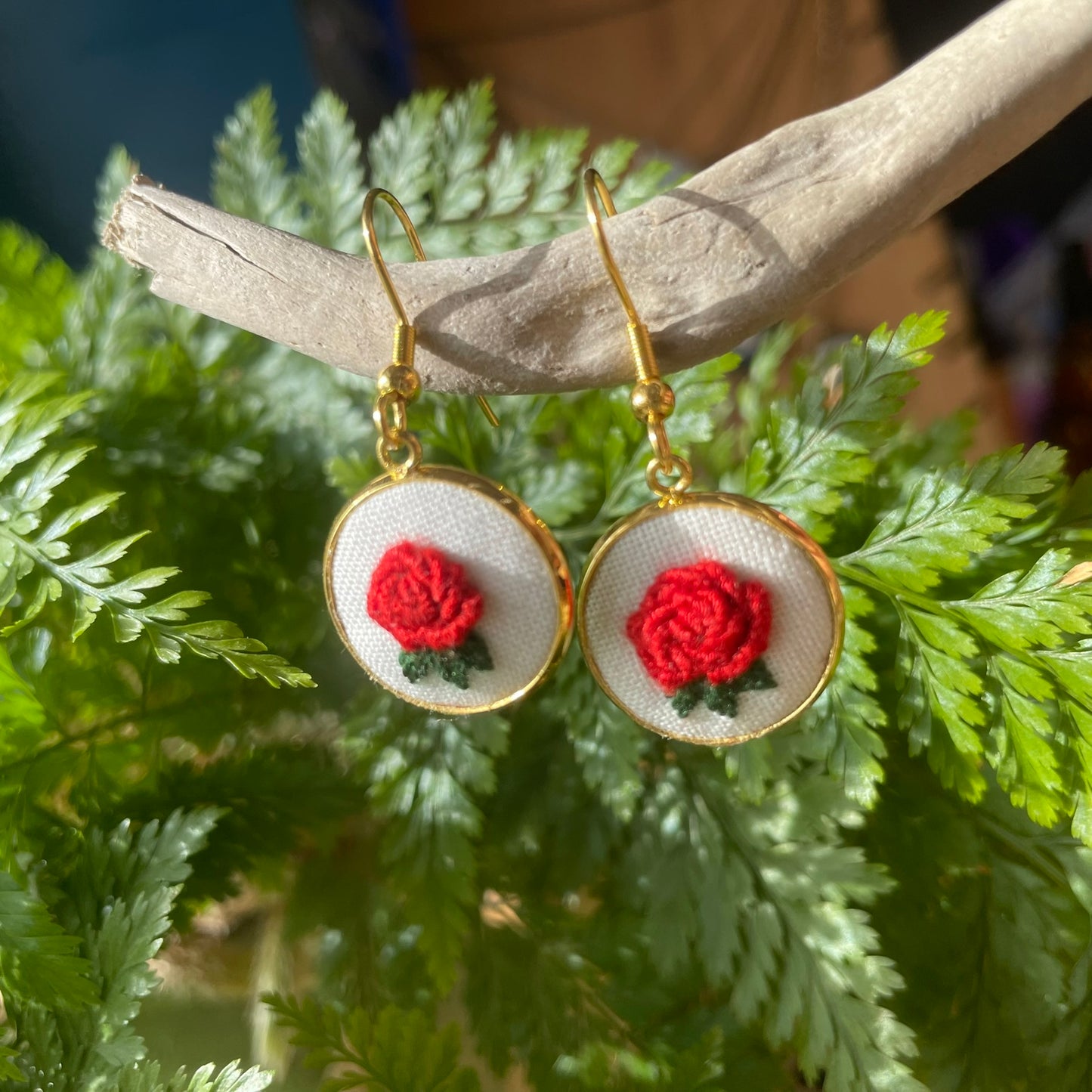 Red Rose Earrings