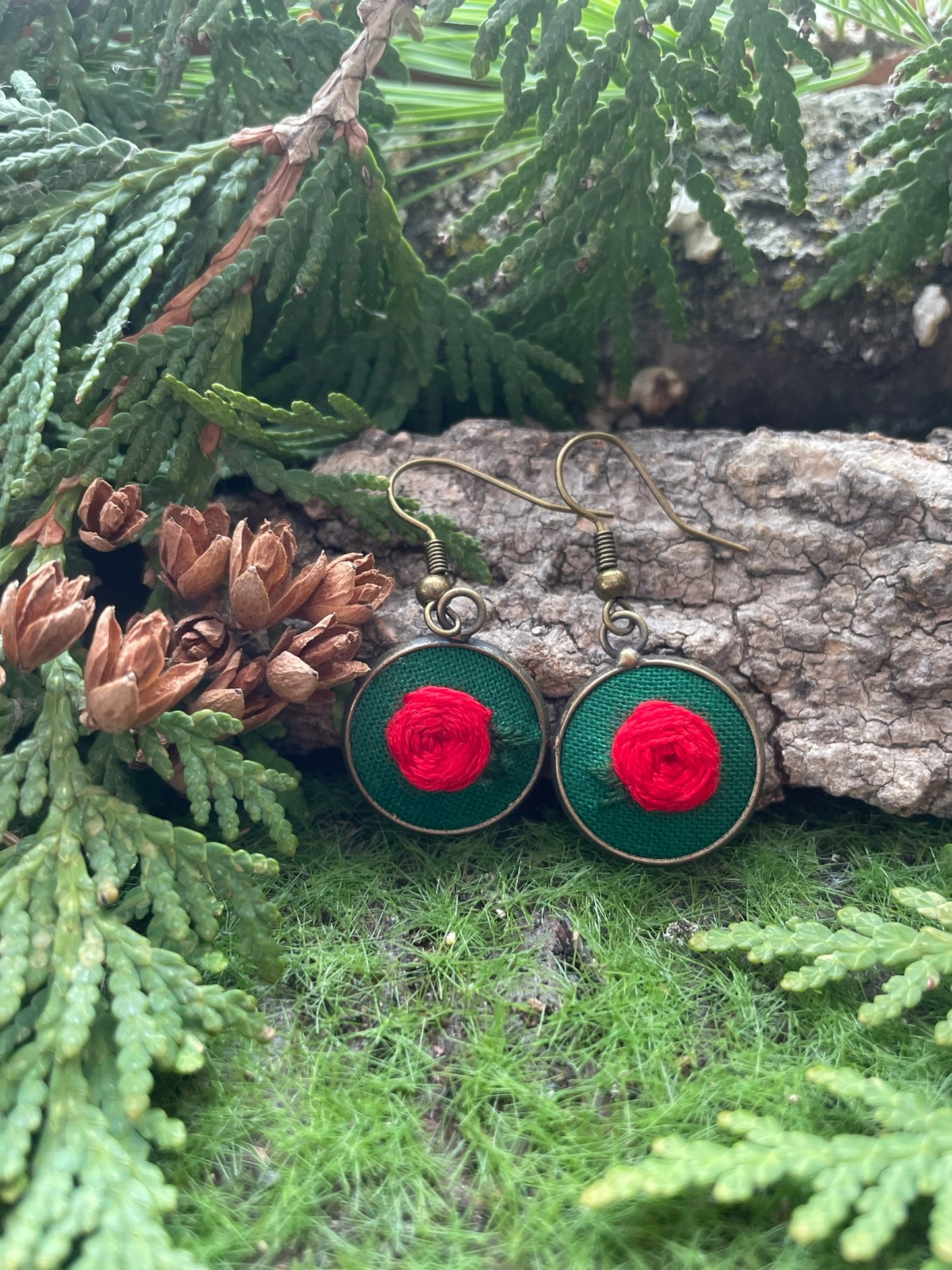 Christmas Rose Dangles
