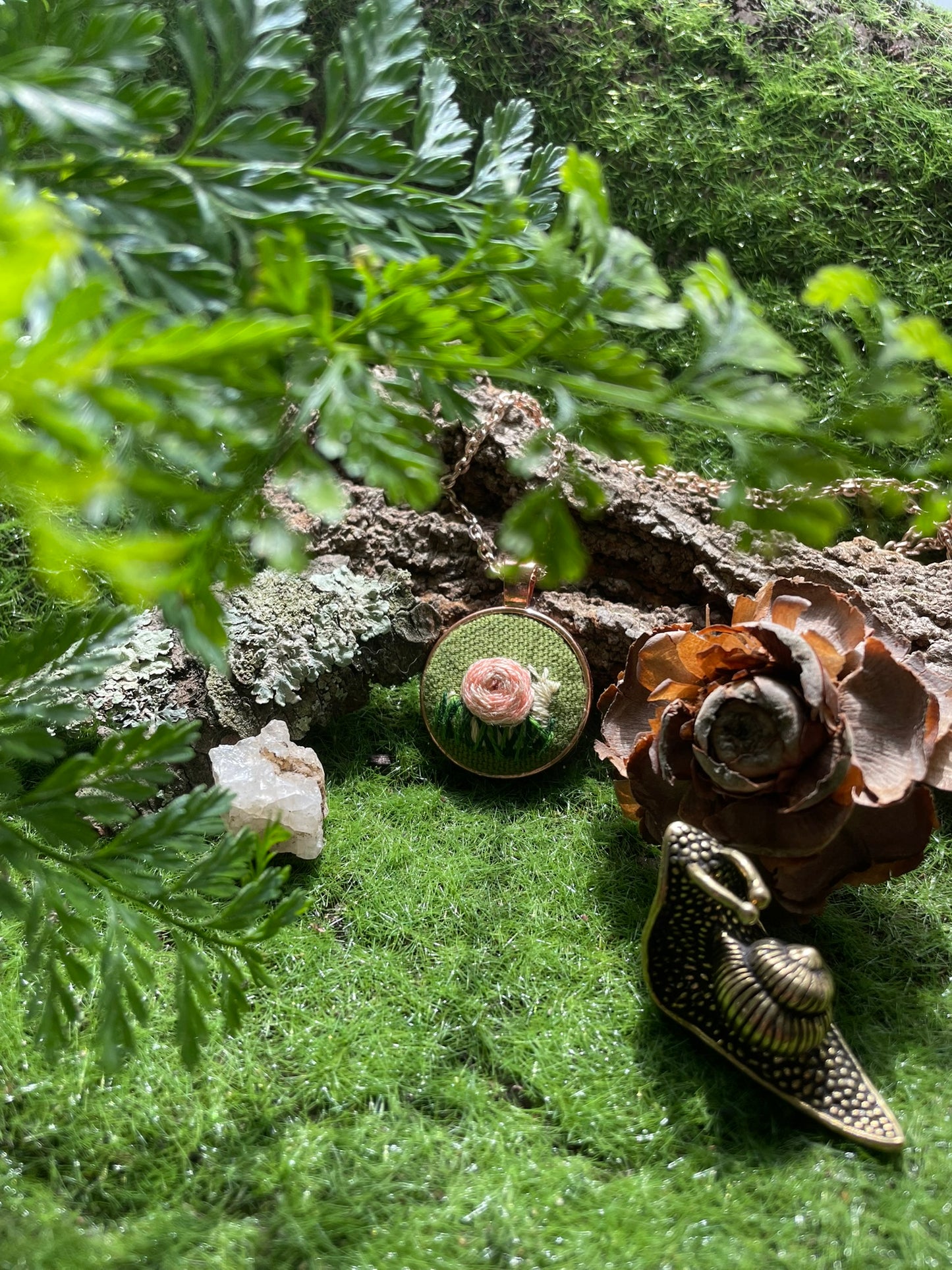 Pink Snail Pendant