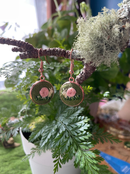 Pink Snail Dangle Earrings