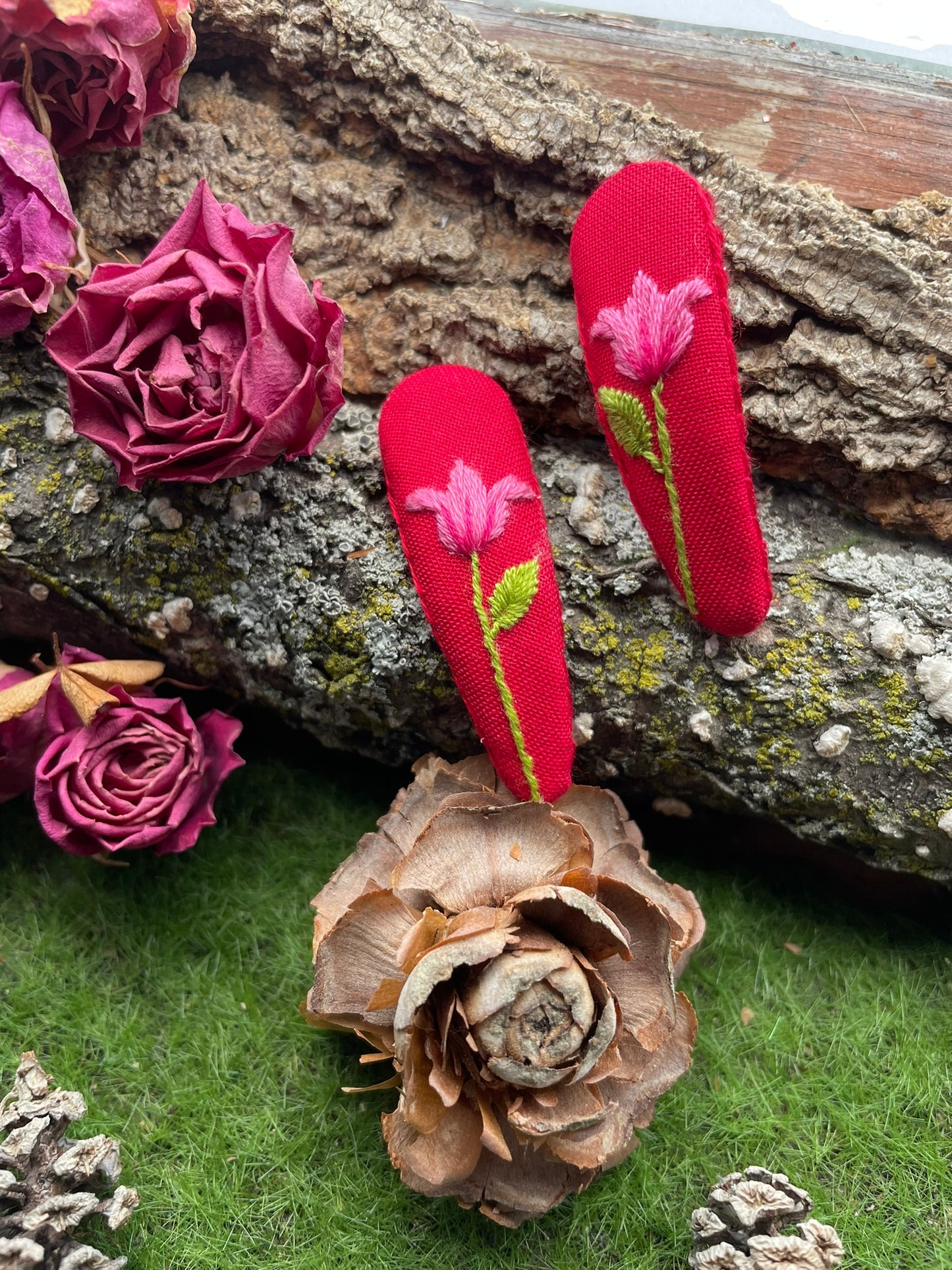 Pink Tulip Full Hair Clips