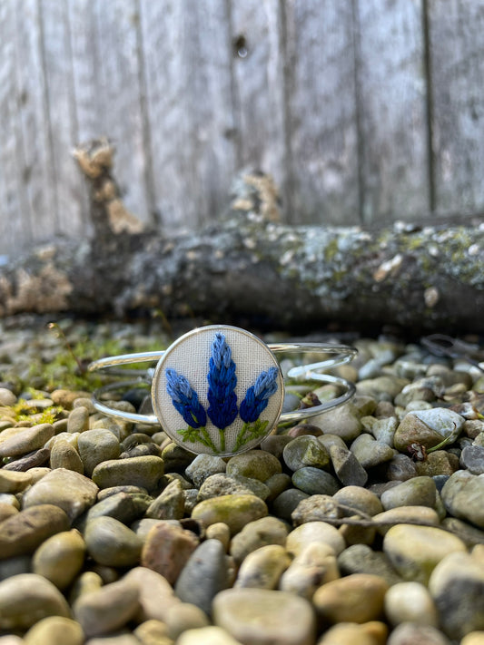 Texas Blue Bonnet Cuff Bracelet