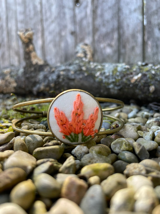 Peach Lupine Cuff Bracelet