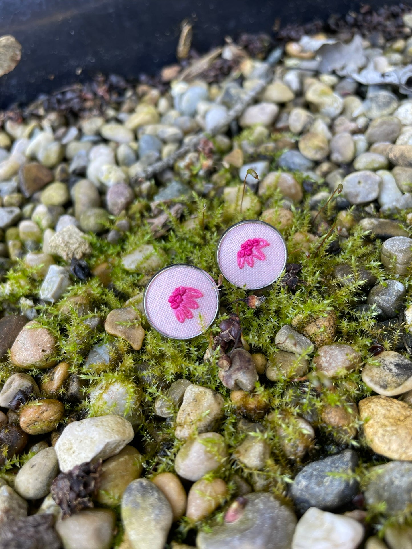 Pink Cone Flower Studs