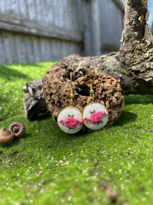 Pink Rose Dangles