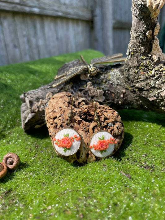 Peach Rose Dangles