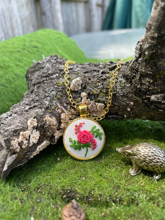 Pink Rose Pendant