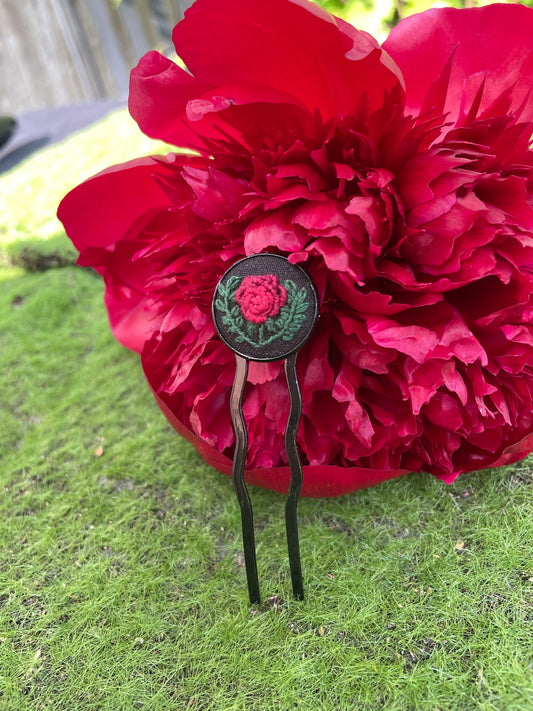 Dark Rose Hair Prong