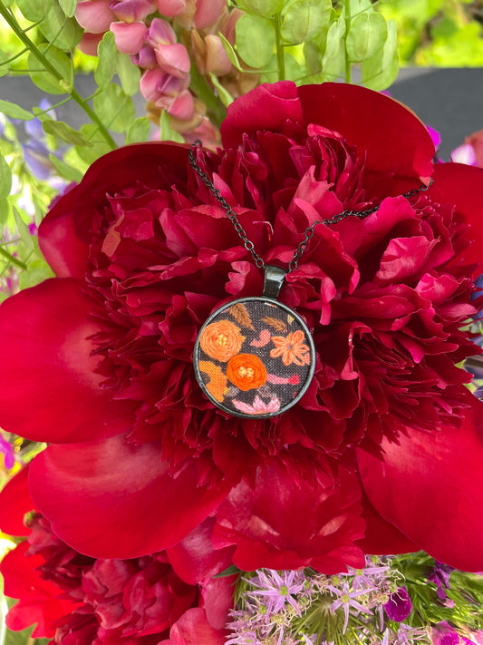 Dark Floral Pendant