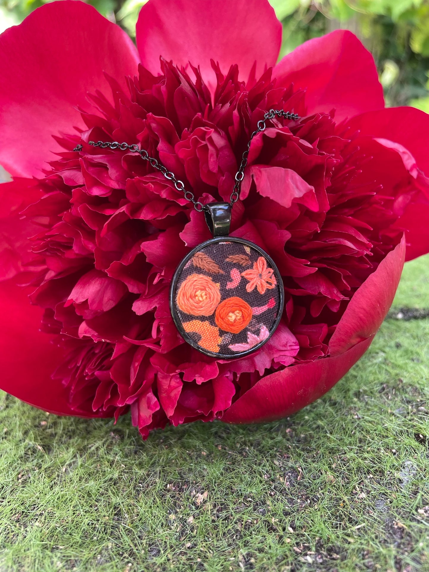 Dark Floral Pendant