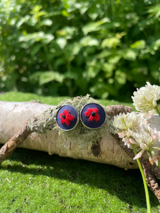Americana Poppy Stud Earrings