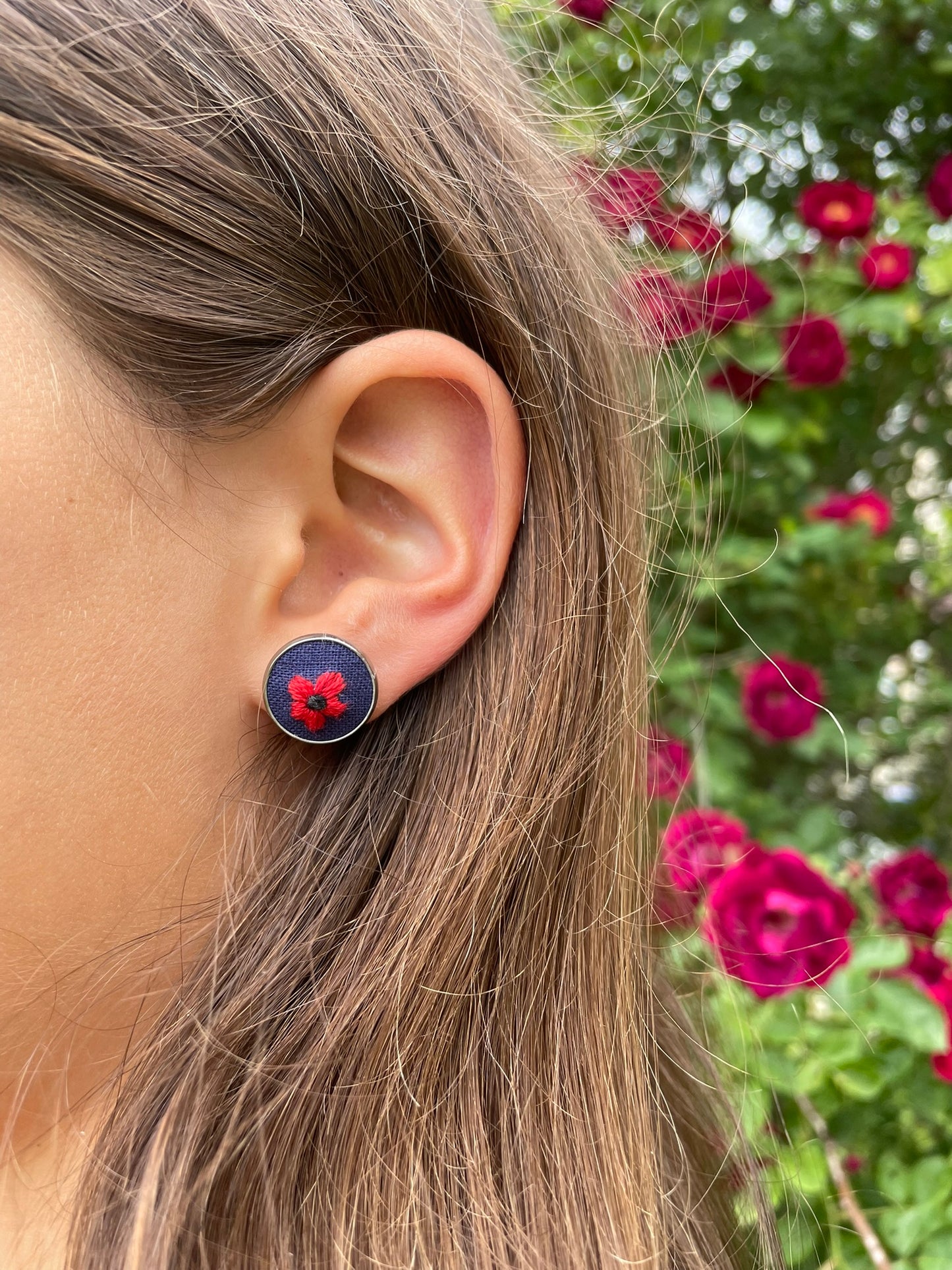 Americana Poppy Stud Earrings