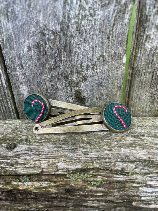 Candy Cane Hair Clips