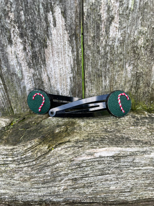 Candy Cane Hair Clips