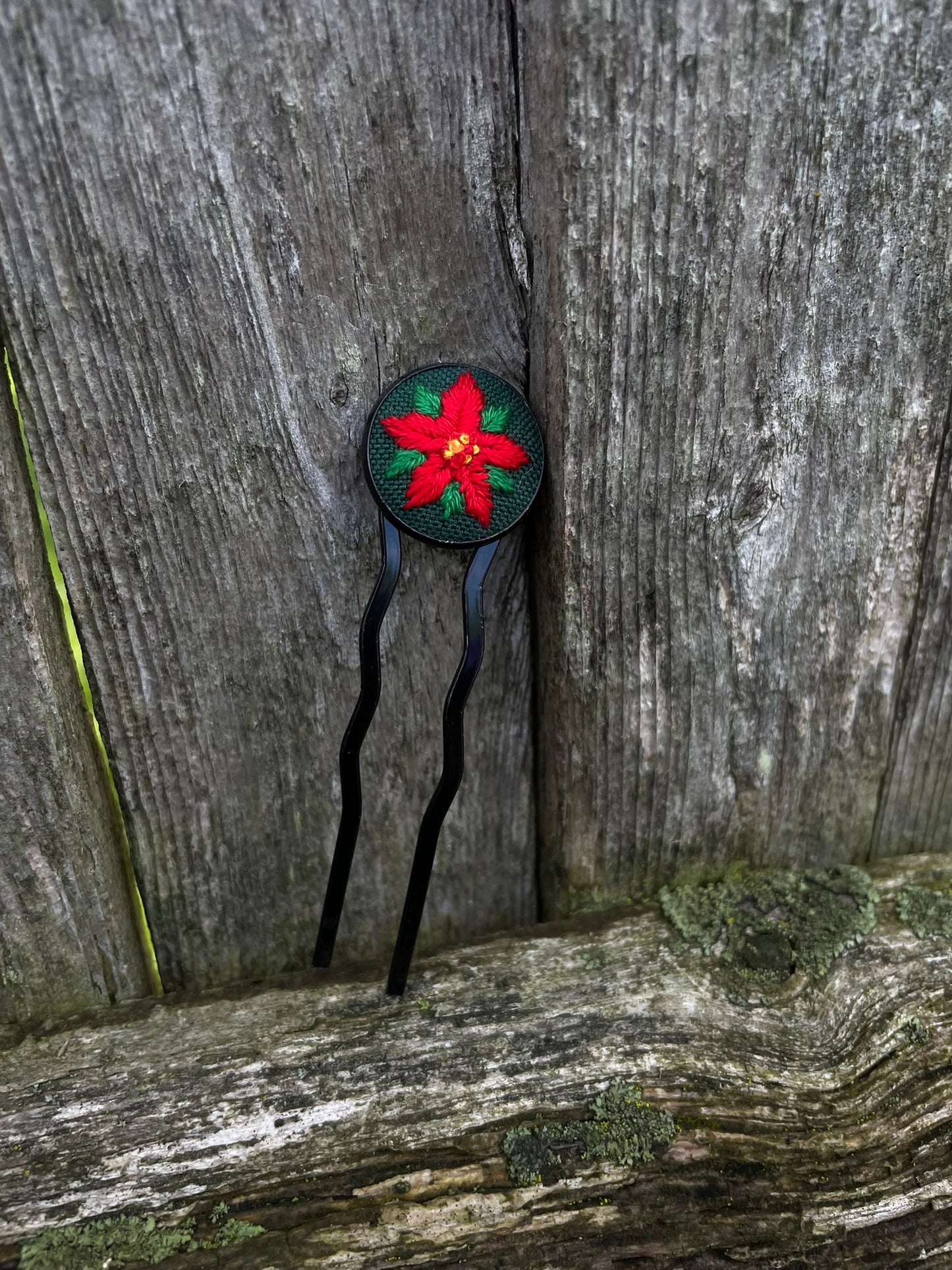 Poinsettia Hair Prong