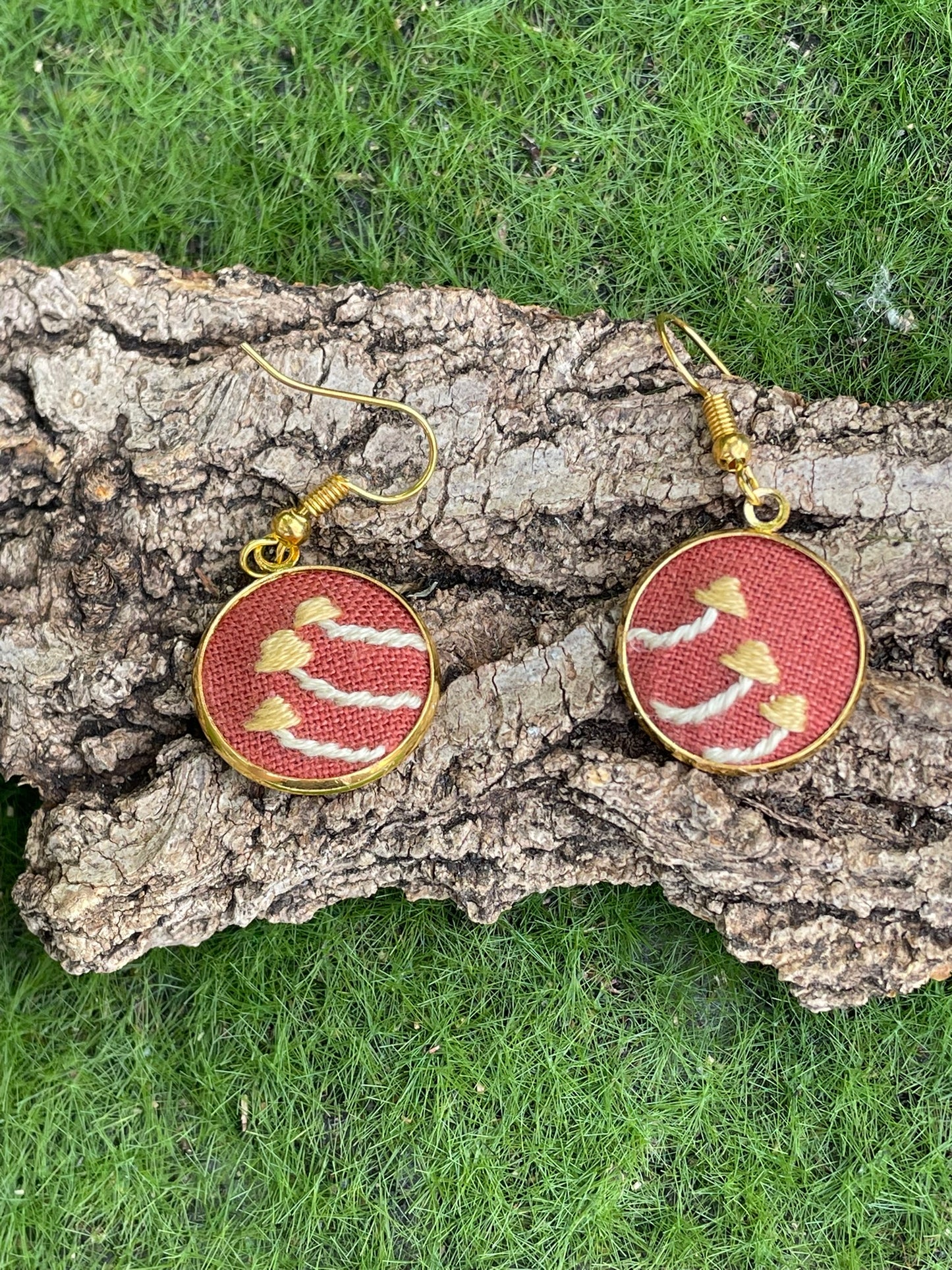 Golden Oyster Mushroom Earrings