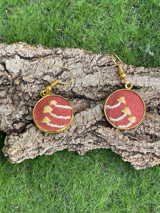 Golden Oyster Mushroom Earrings