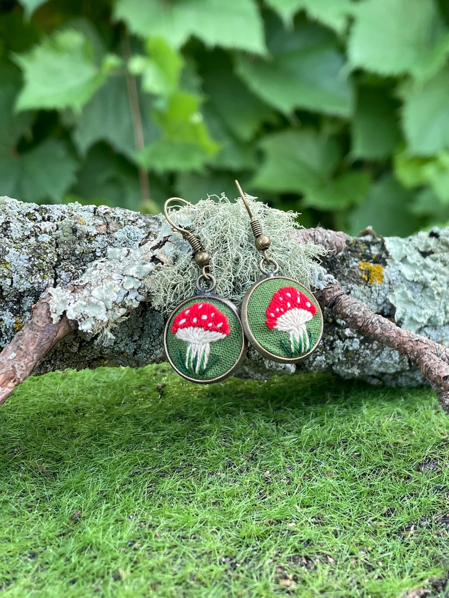 Amanita Mushroom Earrings