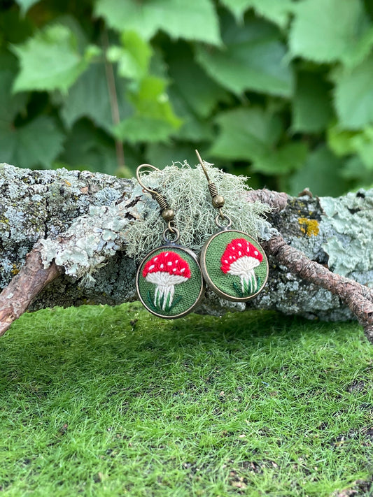 Amanita Mushroom Earrings