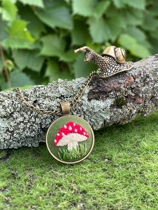 Amanita Mushroom Pendant